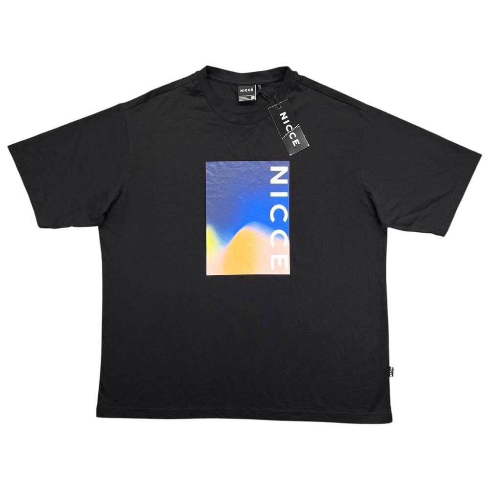 NICCE XL Black Paradise Print Streetwear Graphic Logo T‑Shirt NWT